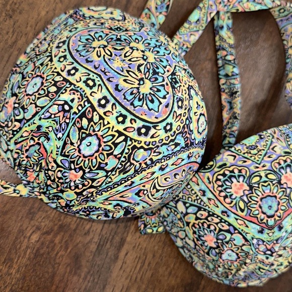 Victoria’s Secret Floral Multicolored The Gorgeous Push Up Bikini Top‎ 34D - Picture 2 of 5